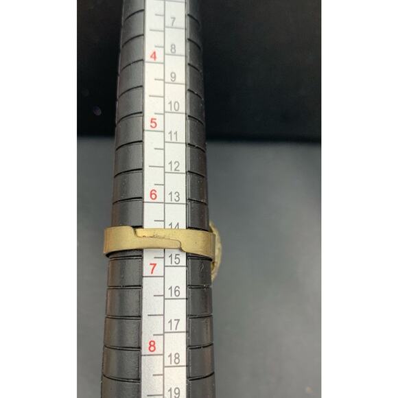 Antiqued Gold Tone Heart Ring With Large Red Rhinestone & Angel Wings Adj. - Picture 5 of 5